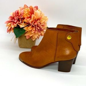 Coach Tan Leather Waldorf Ankle Boots with Heels